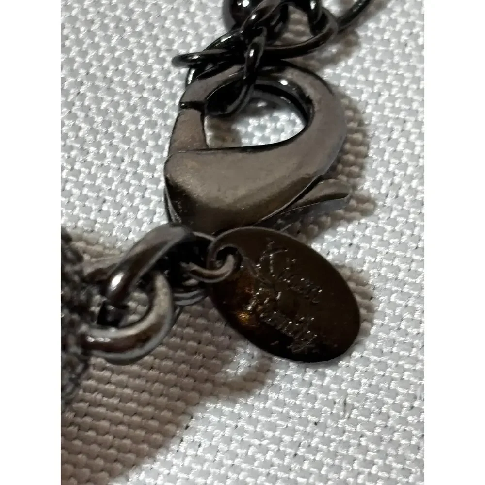 Kiam Family Silver‎ Tone, Chunky Multi Strand Silver & Black Chain Necklace Bold